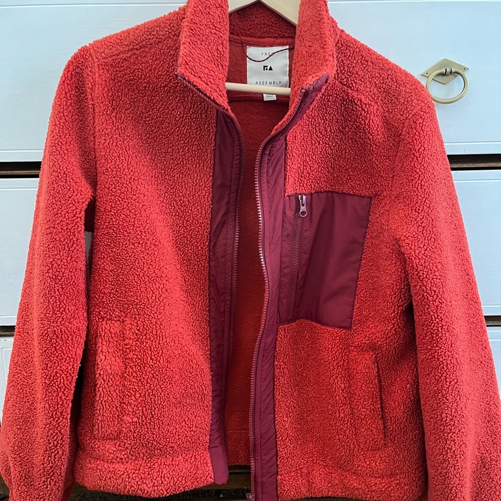 Free Assembly Red Fleece Jacket